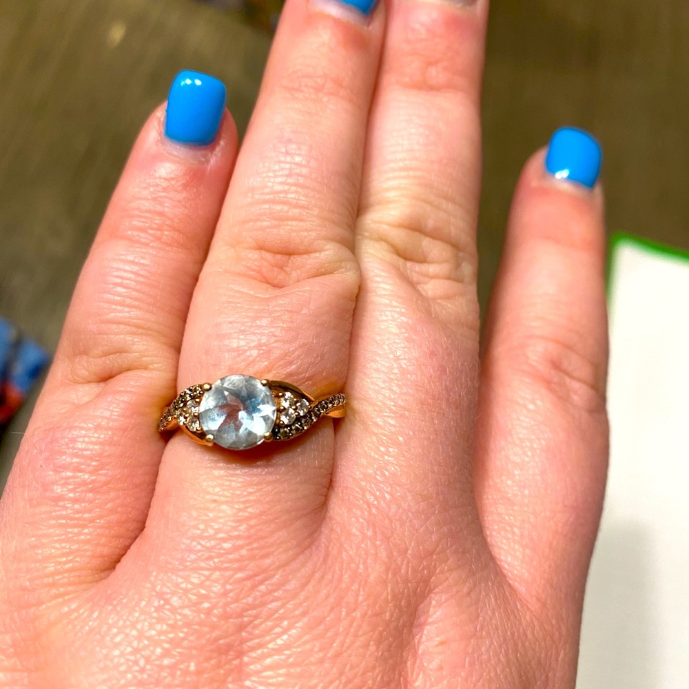 Le Vian blue topaz 14kt ring